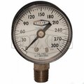 Dixon Standard Dry Gauge, 0 to 15 psi, 1/4 in Connection, 2 in Dial, +/- 3-2-3 % GL100